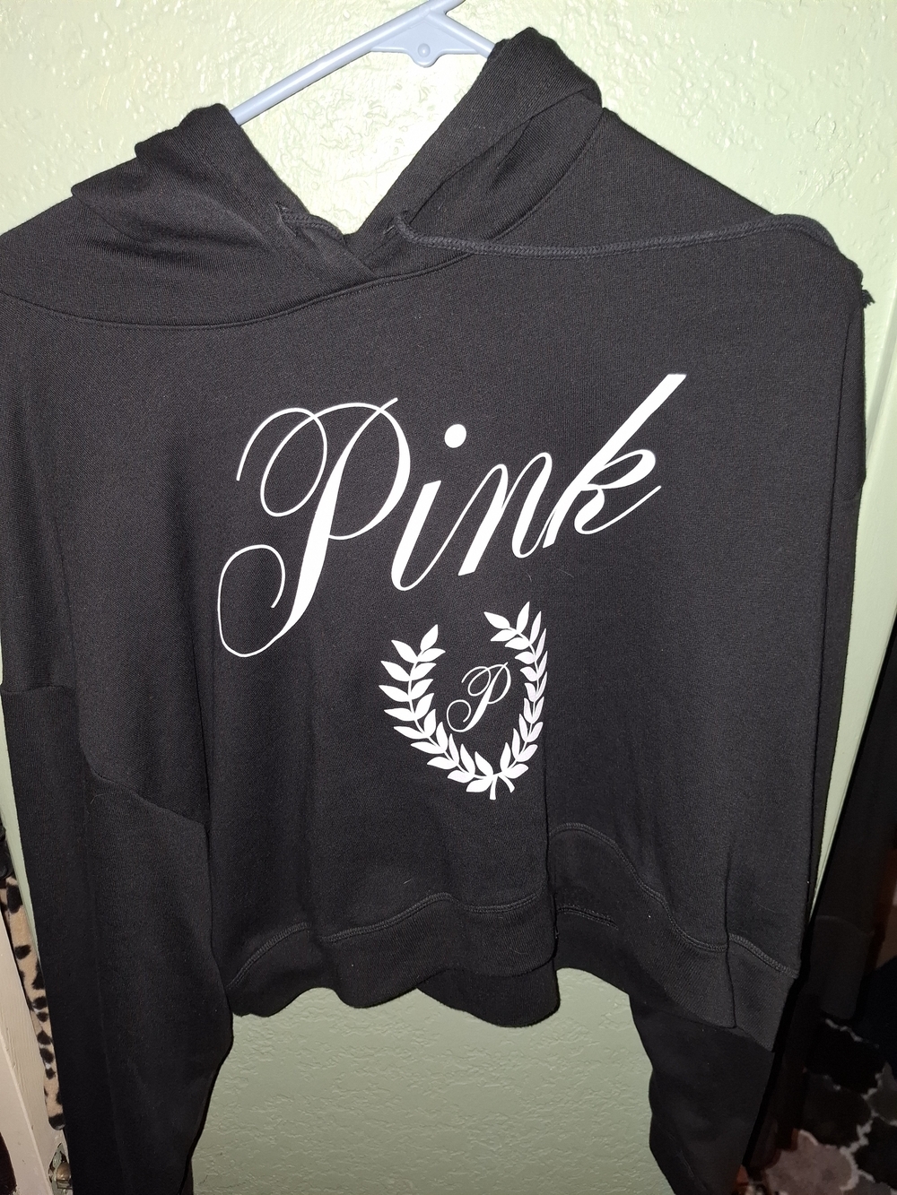 PINK Victoria's Secret Women's Black Logo Hoodie Sweatshirt